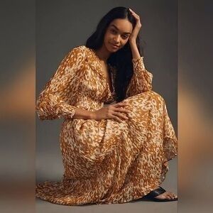 Anthropologie Odetta Ruffle V-Neck Dress in a 1X